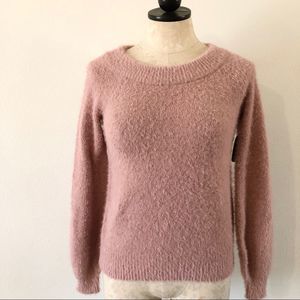Soft fuzzy pink knit sweater new with tags